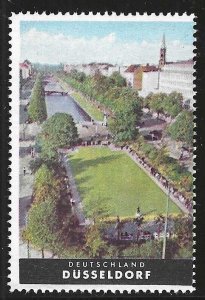 Dusseldorf, Germany, German Tourism Poster Stamp, Cinderella Label, N.H.