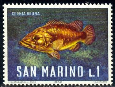 Fish, Stone Bass, San Marino stamp SC#643 mint