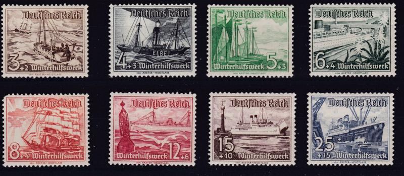 Germany 1937 SHIPS Semi-Postal set Complete (9) in VF Never Hinged Condition