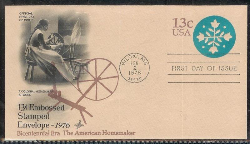 U572 American Homemaker Postal Stationary Unaddressed ArtCraft FDC