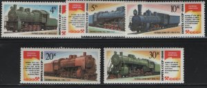 RUSSIA  5500-5504, (5) SET, MNH, 1986 Locomotive type