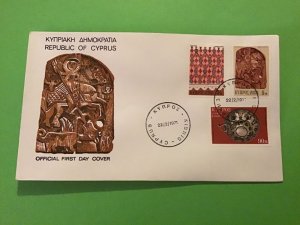 Cyprus First Day Cover Wood Carving Embroidery 1971 Stamp Cover R43214