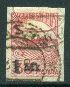ESTONIA;  1920 early Imperf surcharge issue fine used 1M. value