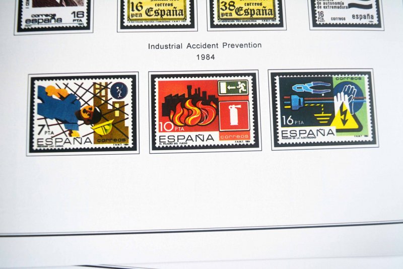 COLOR PRINTED SPAIN 1976-1993 STAMP ALBUM PAGES (101 illustrated pages)