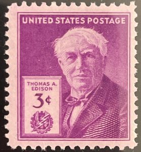 Scott #945 3¢ 1947 Thomas Edison MNH OG F/VF