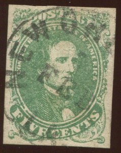 Confederate States 1 Used Stamp with Socked on the Nose New Orleans CCL BX5191