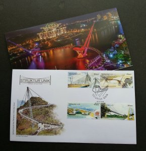 Malaysia Unique Structure 2018 Bridge Architecture Tourism Building (stamp FDC)