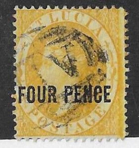 St Helena Sc #21  4p overprint used VF