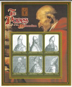 Sierra Leone 2000 - Popes of the Millennium - Sheet of 6 Stamps Scott 2312 - MNH