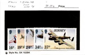 Jersey, Postage Stamp, #544-548 Mint NH, 1990 Airplane (AC)