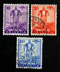 Switzerland #B77-B79 Used 1936 National Defense Semi Postal