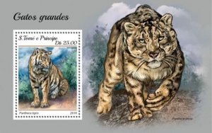 St Thomas - 2018 Big Cats on Stamps Smaller Souvenir Sheet ST18410b-sm