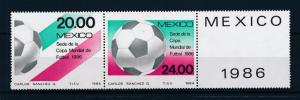 [59662] Mexico 1984 World Cup Soccer Football Pair with label MNH