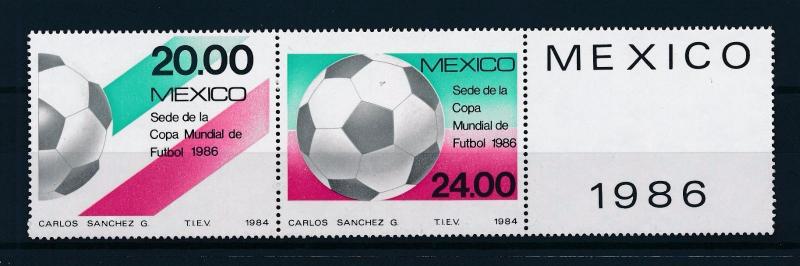 [59662] Mexico 1984 World Cup Soccer Football Pair with label MNH