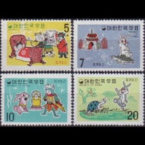 KOREA 1969 - Scott# 668-71 Fable-Hare Set of 4 NH