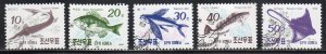 North Korea 2951-55 - Cto - Fish (1990) (cv $2.00)