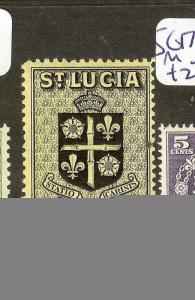 ST LUCIA  (B1201) KGVI  10/-    ARMS  SG138  MOG 