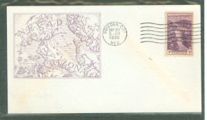 US 774 1935 3c Boulder Dam (single)on an unaddressed first day cover with a Beverly Hills cachet.