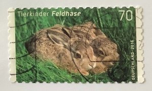 Germany 2016  Scott 2900 used - 70c, Baby animals, European Hare