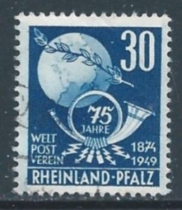 Germany #6N42 Used 30pf UPU Anniv. - Globe, Post Horn