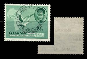 GHANA PARLIAMENT HOUSE / ACCRA.GHANA undated CDS on SG167 (MILKANA Underprint)