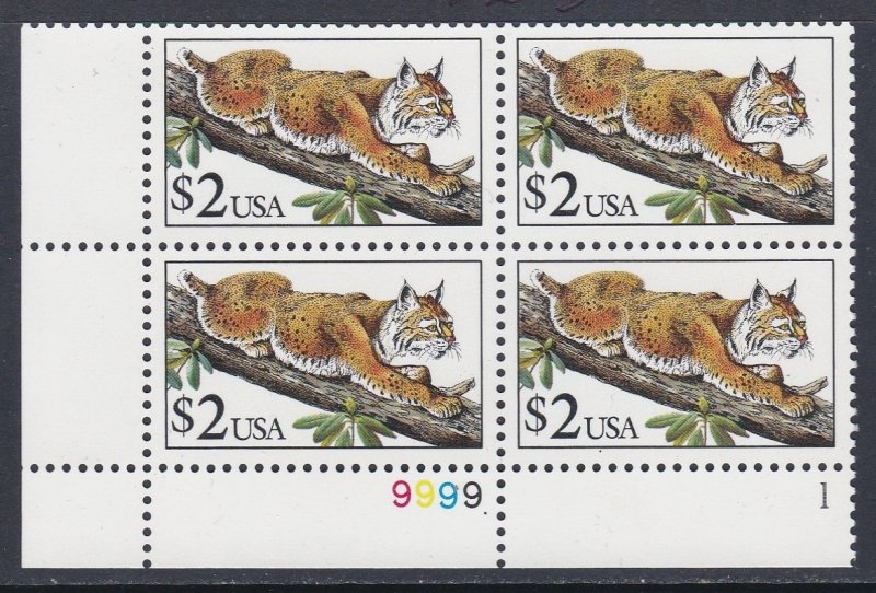 2482 Bobcat Plate Block MNH