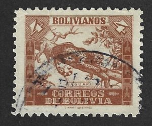 BOLIVIA Scott #267 Used 4b Jaguar stamp 2022 CV $1.75