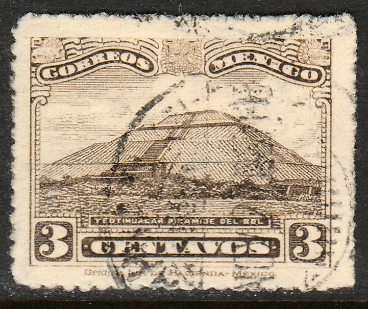 MEXICO 651, 3cents, PYRAMID OF THE SUN, USED. F-VF.  (417)