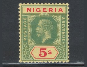 Nigeria 1914 King George V 5sh Scott # 10 MH