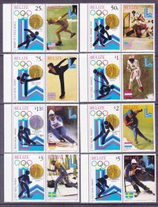 Belize 503-10 MNH 1980 Winter Olympics Lake Placid Events w/Labels Set of 8