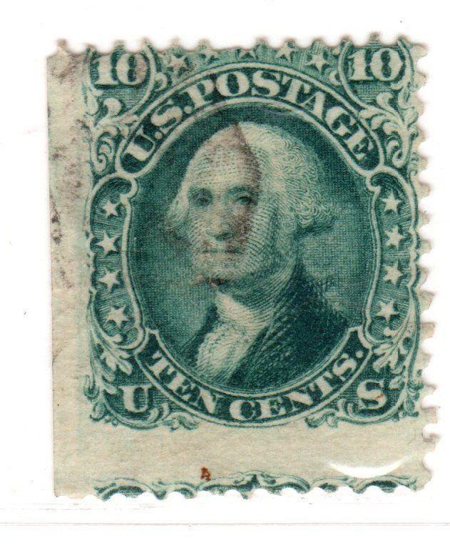 $ US Scott #89 used, average, margin copy, E grill, 1 short perf at top