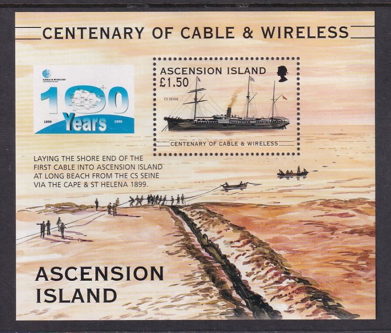 Ascension 749 Ship Souvenir Sheet MNH VF
