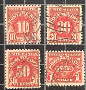 US Stamps-SC# J74 - J77  - Used - SCV $8.35