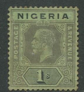 Nigeria -Scott 15 - KGV Definitive - 1914 - Mint - Single 1/- Stamp