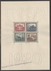 Germany 1930 IPOSTA Souvenir Sheet Block 1 MH 103416