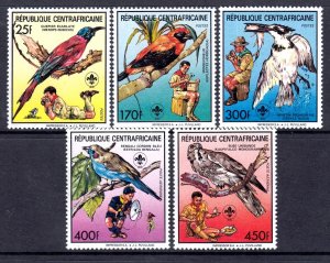 Central African Republic 1988 Birds - Scouts Complete Mint MNH Set SC 888-892
