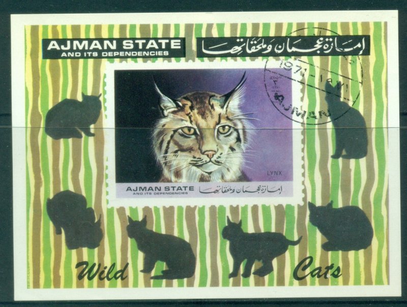 Ajman 1972 Mi#MS360 Predatory Cats MS CTO
