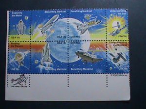 ​UNITED STATES-1981-SC# 1919a COLORFUL SPACE ACHIEVEMENT MNH -BLOCK OF 8 STAMP
