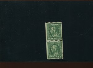 Scott 348 Franklin USED COIL PAIR of 2 Stamps with PF & Graded VF 80 PSE Cert