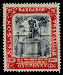 BARBADOS EDVII SG147, 1d black & red, M MINT. Cat £12.