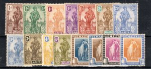 Malta 1922-26 values to 5s SG 123-37 MH