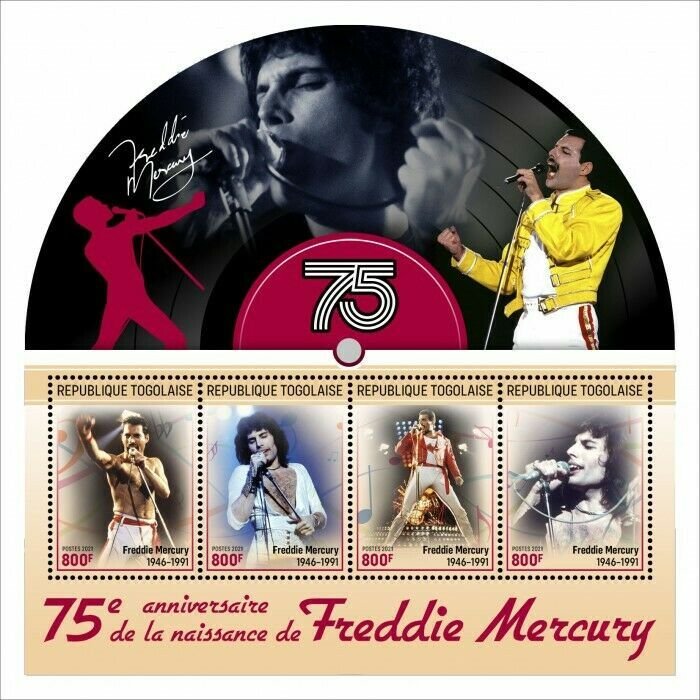 2021/06- TOGO - FREDDIE MERCURY           4V    MNH **