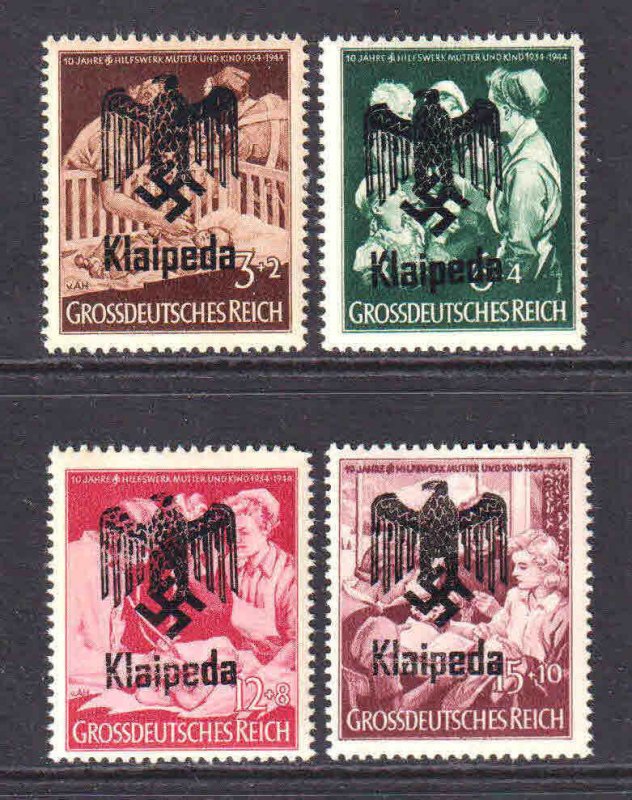 GERMANY B253-B256 KLAIPEDA OVERPRINT OG NH U/M F/VF TO VF BEAUTIFUL GUM