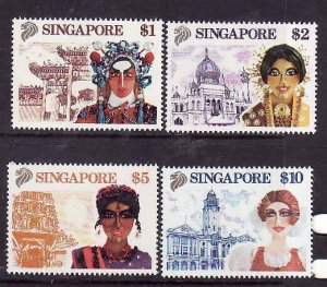 Singapore-Sc#576-9- id8-unused NH set -Independence-1990-
