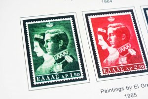 COLOR PRINTED GREECE [KINGDOM] 1945-1973 STAMP ALBUM PAGES (66 illustr. pages)