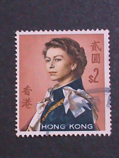 ​HONG KONG-CHINA 1962 SC# 214 MILITALY QUEEN ELIZABETH II STAMP- USED VF