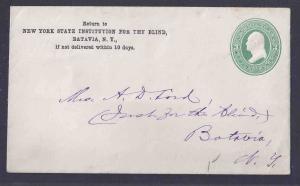 1874 U163 2c Lt Green On White Used But Unposted Mint Entire CC From NY----