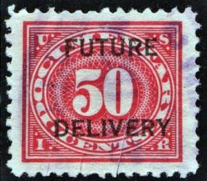 RC8 50¢ Future Delivery Stamp (1918) Cut Cancelled