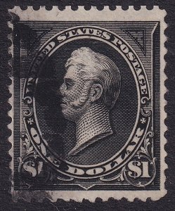 US Scott 261, 1894 Perry (Type I), $1 black, FINE USED *Certified*