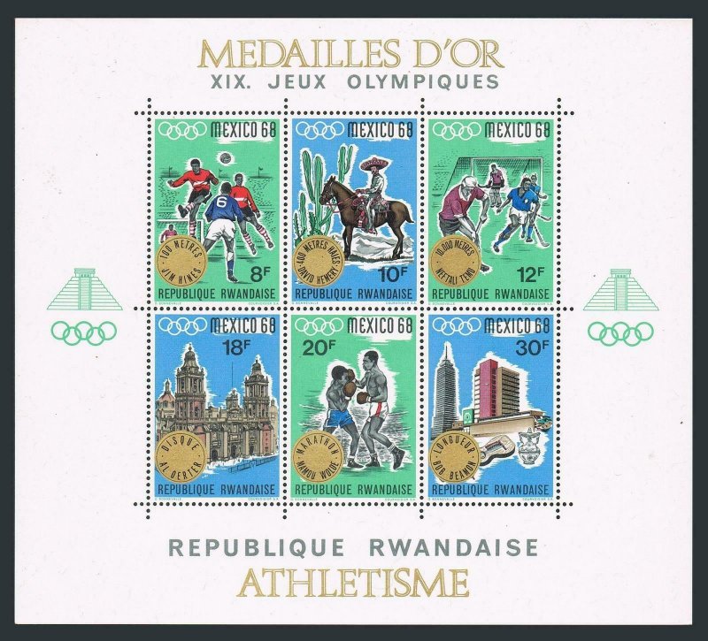 Rwanda 254,3 var,MNH.Michel 296-313 Bl.15-17. Olympics Mexico-1968,Gold medals.